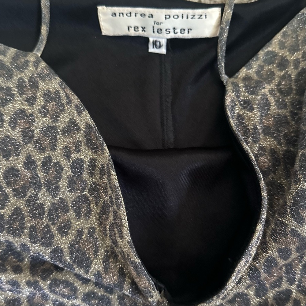Andrea Polizzi for Rex Lester Leopard Print Vintage Gown Size 10 - Picture 6 of 8